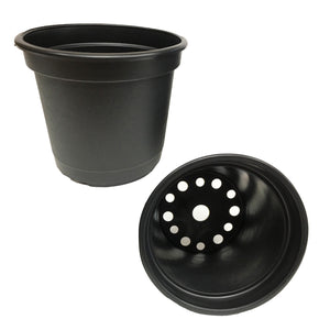 black plastic plant pot Round Plastic Pots - Black