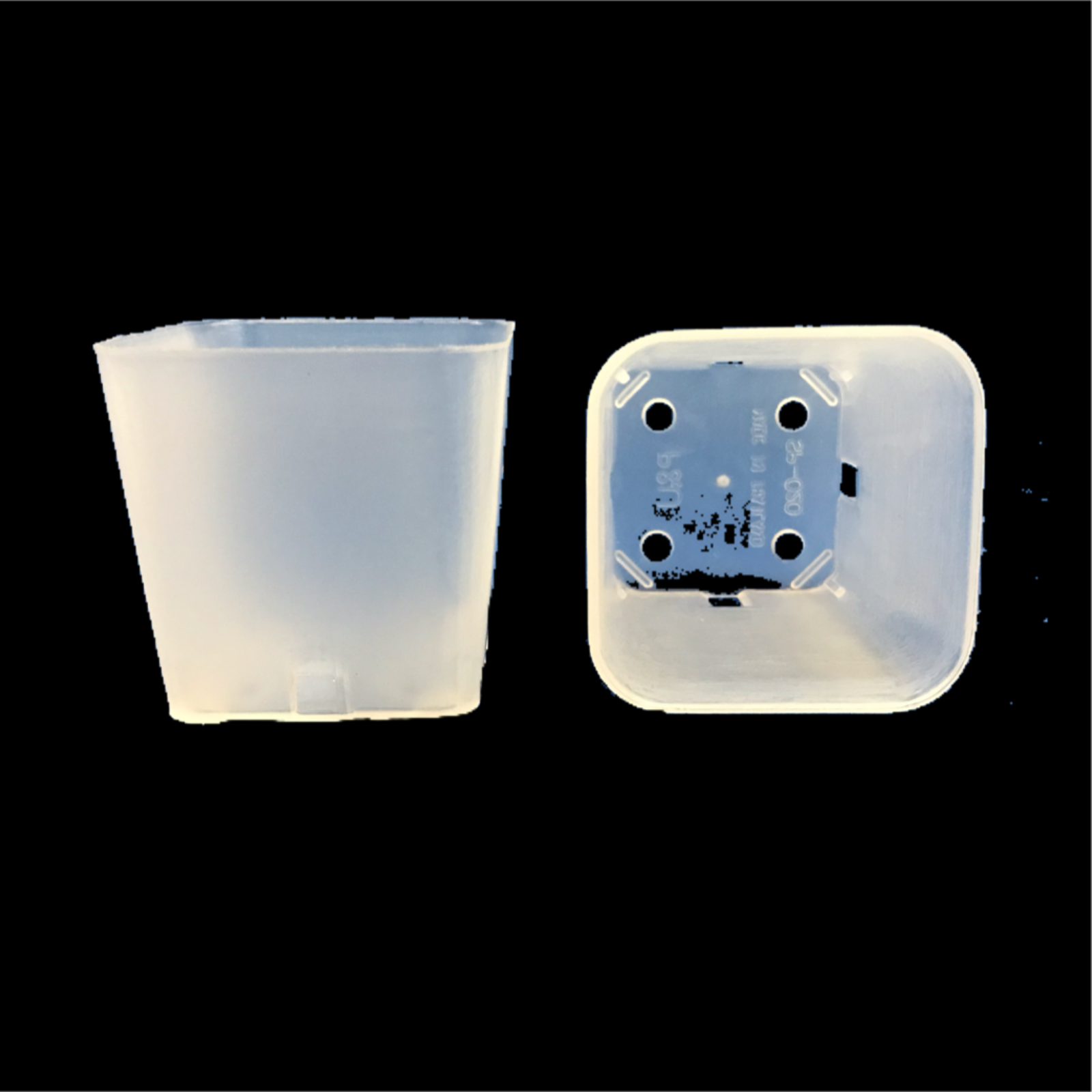 Square Plastic Pots - Clear